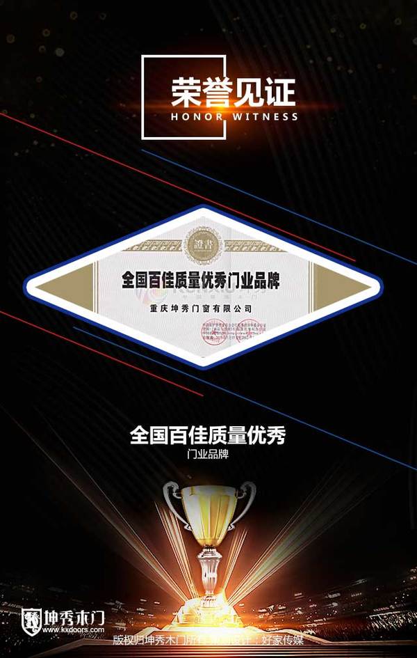 重庆坤秀木门:荣誉资质